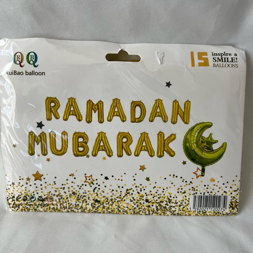 Ramadan Mubarak Durable Letter Foil Balloons. Ideal For Decorations Or To Gift.